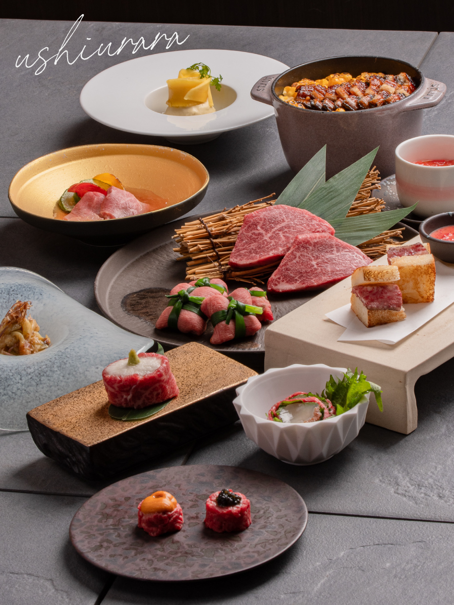 夏のうしうららコース 全12品 18,000円 シャトーブリアン 冷製茶碗蒸し 鰻炊き込みご飯 横浜 肉割烹うしうらら 完全予約制